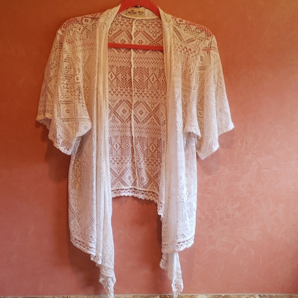 Hollister cream lace sweater/vest